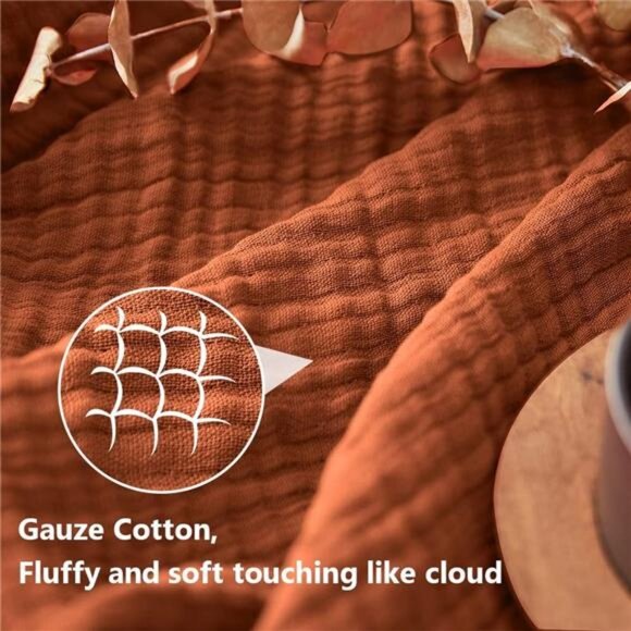 Cotton Throw Blanket Soft Lightweight Cozy Gauze Knit Woven Tassel Farmhouse Bed - Picture 2 of 8